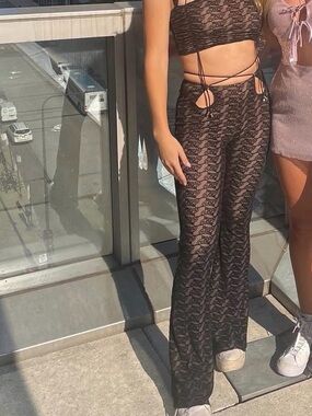 Outcast Black mesh festival pants